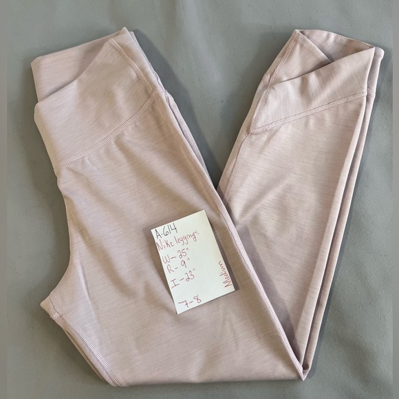 Nike Womens Yoga Wrap High Waist Leggings Plum Chalk‎ Barely Rose Medium - Picture 8 of 12